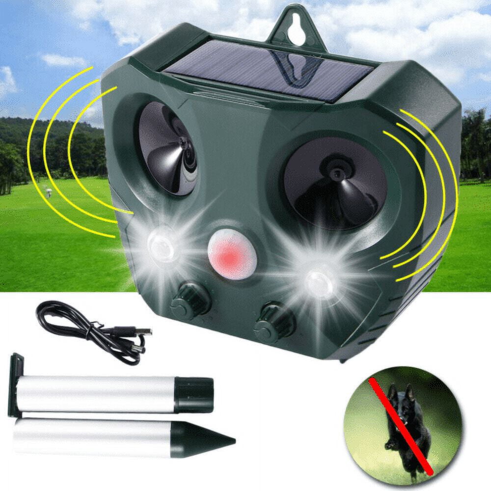 JLLOM Animal Repeller Ultrasonic Solar Power Bird Dog Cat Skunk Deer Raccoon Repellent