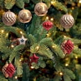 thumbnail image 4 of Juego de bolas navideñas coloridas pintadas a mano | 12 adornos colgantes de plástico para árboles de Navidad y fiestas, 4 of 5