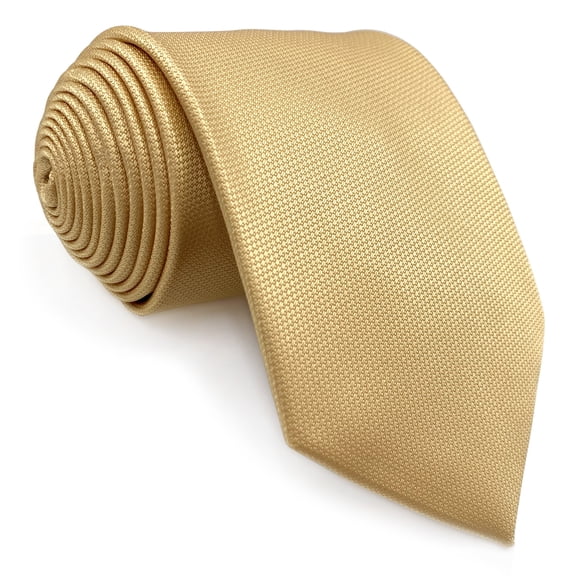 Neckties for Men Solid Color Yellow Formal Tie Satin Classic Size 57.5"×3.15"