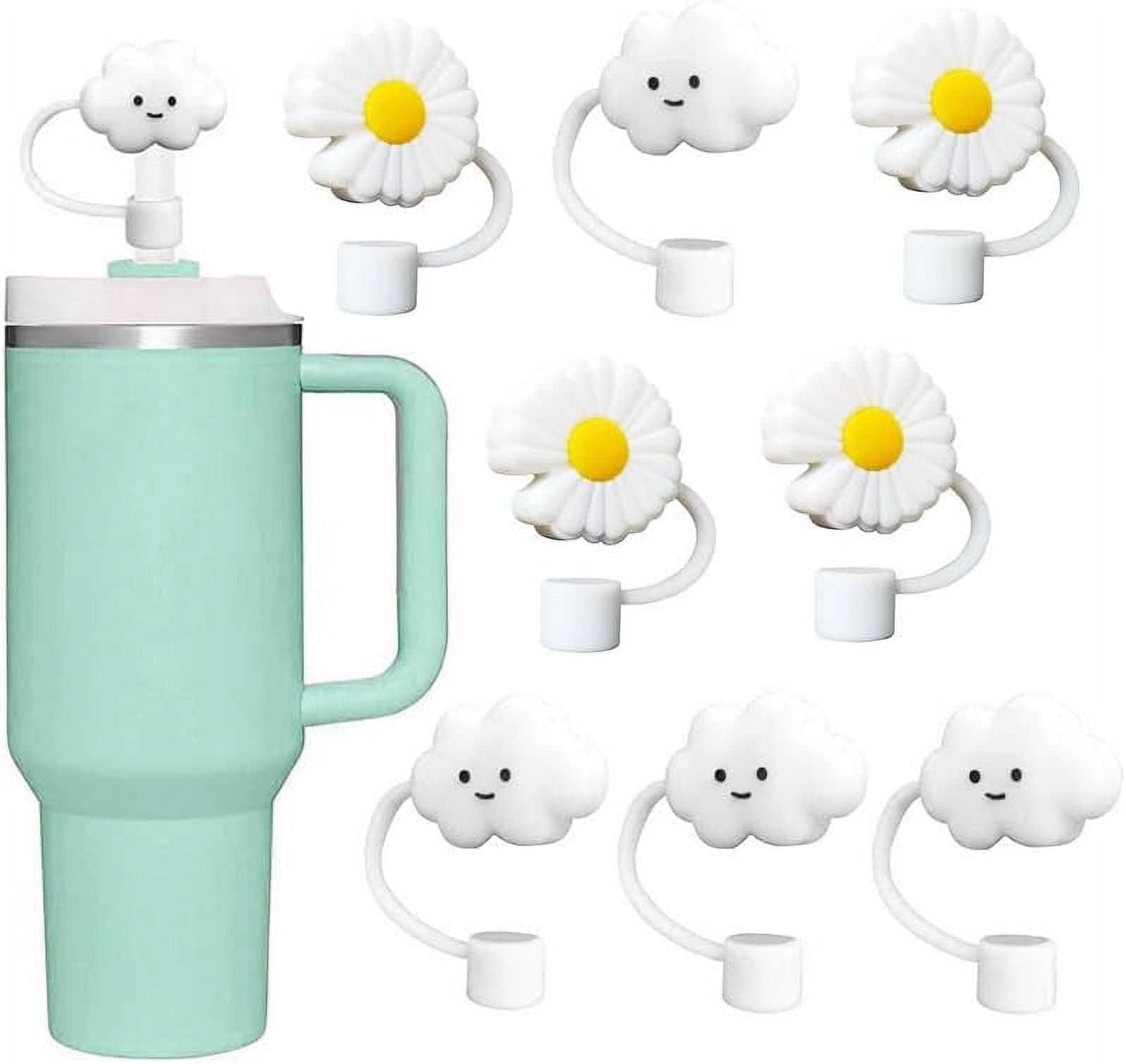 4pcs/6pcs Cute Flower Straw Cover for 30&40oz Stanley Cup - Dustproof &  Splash Proof Silicone Straw Topper Cap - 8-10mm Straw Compatible -  Decorative