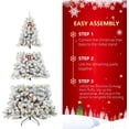 thumbnail image 4 of Prelit Snow Flocked  Tree 7.5ft, Warm White LED Artificial Xmas Tree with 1321 Tips, Easy Assembly Metal Stand, Home Holiday Decor, White  Tree, 4 of 7