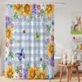 thumbnail image 6 of Shower Curtain Sunflower Daisy Butterfly Bee Shower Curtains for Bathroom Decor, Waterproof Polyester Shower Curtain Set with Hooks, Small Stall Size 36" x 72" Spring Floral Blue Plaid, 6 of 9