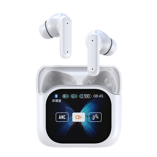 Auriculares Bluetooth, Auriculares inalámbricos, Auriculares Bluetooth BY16 con pantalla A9PRO, Versión mejorada de la pantalla a color con reducción de ruido ANC, Modelos comerciales, Auriculares Blu