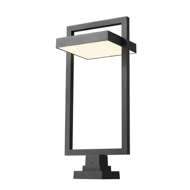 Z Lite 566PHXLS-SQPM-BK-LED 32 in. Luttrel LED Noir Extérieur Quai Monté Appareil
