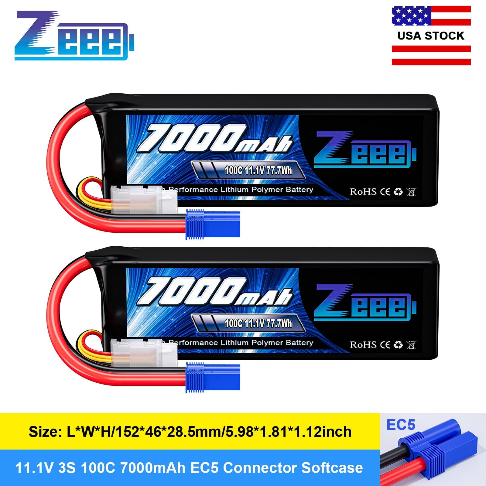 Traxxas 2889X Power Cell 4S 14.8V 5000mAh LiPo Battery, iD