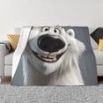 thumbnail image 1 of Balery Smiling Polar Bear Manta de Franela con Dibujo, Lujo Ultra Suave y Cálido, Antipelusa y Resistente a las Arrugas para Cama, Sofá, Camping -60"x50", 1 of 6