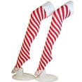 thumbnail image 6 of Aellinatey Women Christmas Peppermint Candy Cane Thigh High Socks Red White Striped Print Over Knee Long Stockings Hallowee Cosplay Tights Hosiery, 6 of 13