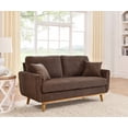 thumbnail image 2 of Xukmct Upholstered Corduroy Loveseat Sofa with Wood Legs, 2 Seat Sofa Couch for Living Room, Office, Bedroom, Brown, 2 of 9