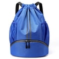 thumbnail image 3 of Baloncesto Con Cordón Mochila Impermeable Separación Ropa Seca Y Húmeda (oscuro) Azul, 3 of 6