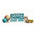 thumbnail image 1 of Vibrant Awesome Start Here Banner with Apple School Bus and Clock Elements Backdrop for School Events Back to School Parties Classroom Decorations Photo Booth Setups, 1 of 4