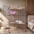 thumbnail image 3 of Btidfty 3 Tiers Indoor Cat Enclosures with Hammock And Bed Cat Wire Kennel Crate Diy Enclosure Pet Playpen Cat Crate Exercise Extra Place Ideal for 1-3 Cats, 3 of 9