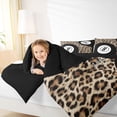 thumbnail image 3 of Castle Fairy Leopard Print Billiards Twin Comforter Sets 2pcs, Vintage Sport Theme Bedding Set, Brown Black White,Black Reversible,1 Comforter and 1 Pillowcase, 3 of 6