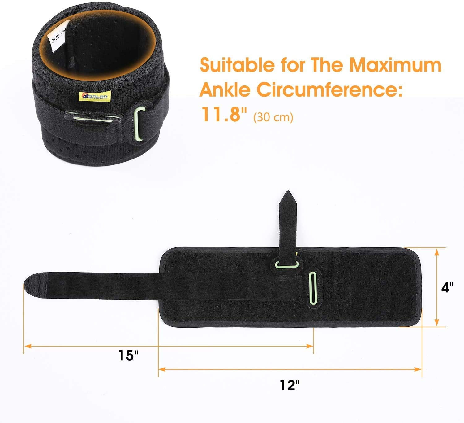 TENBON Ankle Support Drop Foot Brace Orthosis - Comfort Cushioned Adjustable Wrap Compression For Improved Walking Gait, Prevents Cramps Ankle Sprains