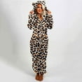 thumbnail image 1 of Pijama unisex Augper de leopardo para adultos, con capucha, cremallera y manga larga, de felpa, 1 of 6