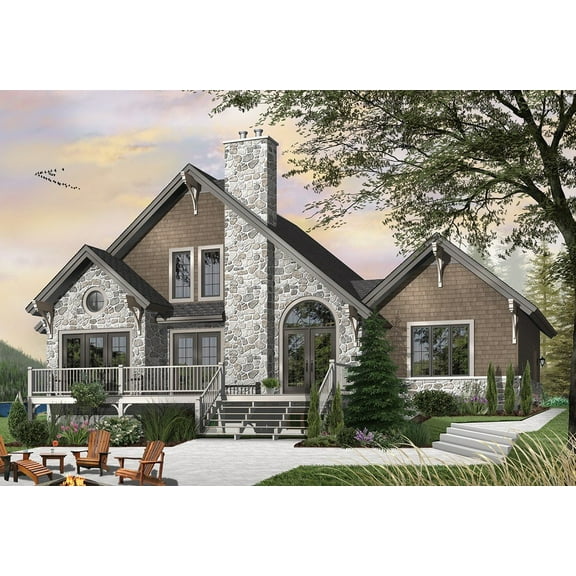 728-3923: Craftsman Northwest 0 Bed, 3 Bath Luxury Home Plan, 1909 Sq Ft: Full Blueprints with License to Build by Home Plan Marketplace - Lesuto