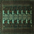 thumbnail image 1 of Ahgly Company Machine Washable Indoor Square Animal Turquoise Blue Traditional Area Rugs, 4' Square, 1 of 4