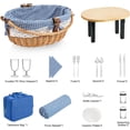 thumbnail image 2 of Wicker Picnic Basket Set for 2 with Detachable Table, Utensil Carry Bag, Waterproof Picnic Blanket, Removable Liner Picnic Essentials for Camping, Beach, Birthydas and Family/Couples Gifts, 2 of 7