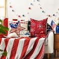 thumbnail image 3 of Sm:)e Love Heart Firework Stars 4th of July Throw Pillow Cover 18x18 Inch Set of 4, Polyester Patriotic Outdoor Pillow Case for Sofa Couch, 3 of 6