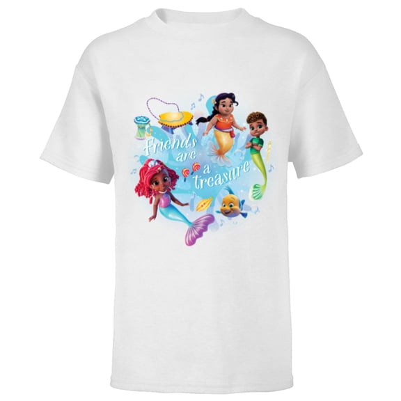 Disney Junior’s Ariel Mermaid Friends are a Treasure - Short Sleeve T-Shirt for Kids - Customized-White