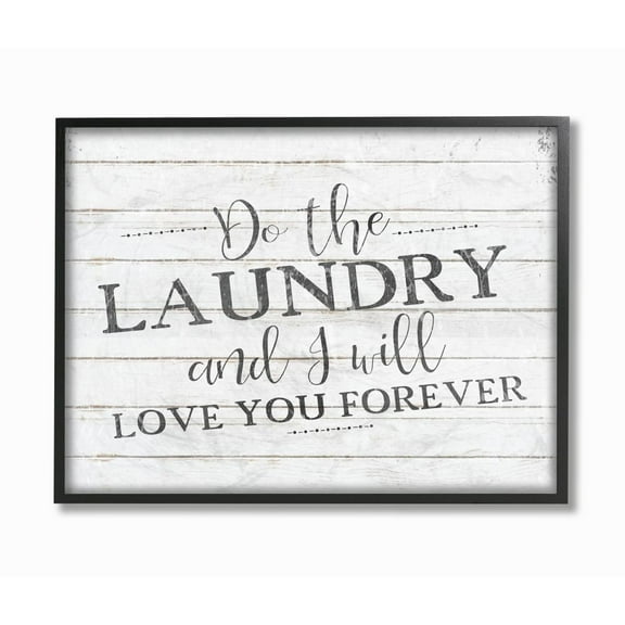 Stupell Industries Do The Laundry Bathroom Black And White Word Design Framed Giclee Texturized Art by Kimberly Allen