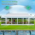 thumbnail image 3 of HOTEEL 10x30 Heavy Duty Canopy Tent, Pop up Canopies with Netting Screened ,Waterproof Ez up Canopy with Sidewalls, Outdoor Instant Party Tent for Backyard,White, 3 of 8