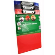 337675 Clipboard Recyled Plastic, Assorted Colors - 3 Pack