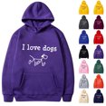 thumbnail image 4 of Cute Hoodies for Women Dog Graphic Print Spring Fall Winter Fashion Long Sleeve Sweatshirts with Pockets Plus Size Tops(Purple,XL), 4 of 4