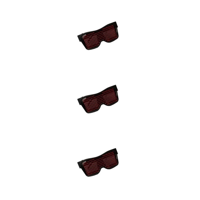 mmirethe Bluetooth LED Eye Glasses Wearable LED Glow Glasses With Sturdy Made With ABS Unique LED Glasses red 3Set