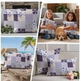 thumbnail image 5 of Spring Floral Outdoor Waterproof Pillow Covers, Dark Purple Flowers Patchwork Grid Bohemia Decorative Square Throw Pillowcase Sofa Cushion Sham for Patio/Couch/Chair, 20"x20" 2 Pack, 5 of 8