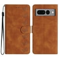 thumbnail image 1 of SaniMore Case for Google Pixel 7 Pro 6.7" 2022, [Card Slots + Cash Pocket] Removeable Wrist Strap PU Leather Embossed Butterfly Flip Kickstand Magnetic Clasp Full Body Protective Shell, Brown, 1 of 9