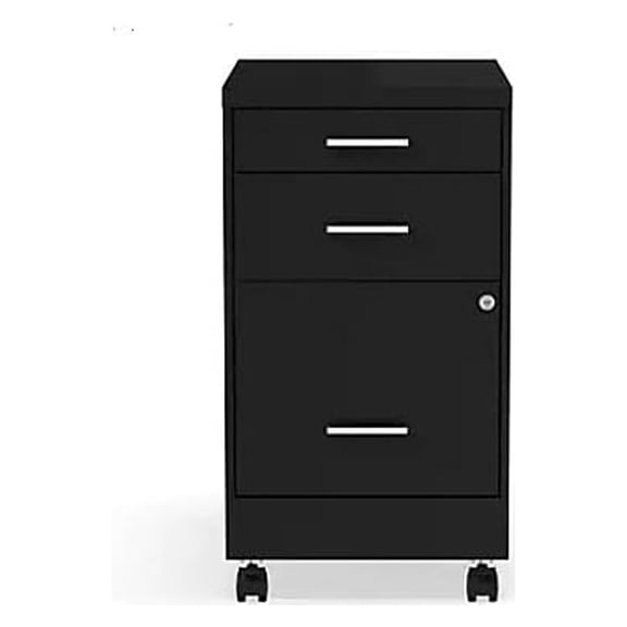 Staples 3-Drawer Vertical File Cabinet Locking Letter Black 19"D (52156) 2806766