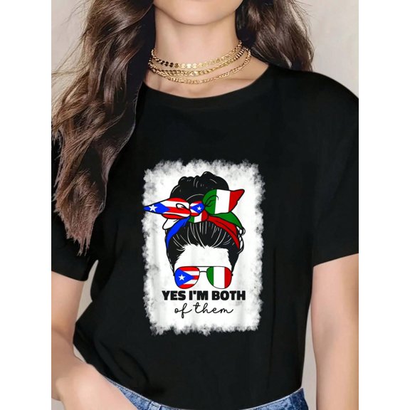 Half Italian And Puerto Rican Rico Italy Flag Girl For Women T-Shirt