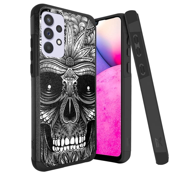 DALUX MetKase Hybrid Slim Phone Case Cover Compatible with Samsung Galaxy A33 5G (2022) - Gray Festival Skull