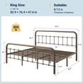 thumbnail image 3 of Allewie King Size Metal Platform Bed Frame with Victorian Style Wrought Iron-Art Headboard/Footboard, Antique Gold, 3 of 6