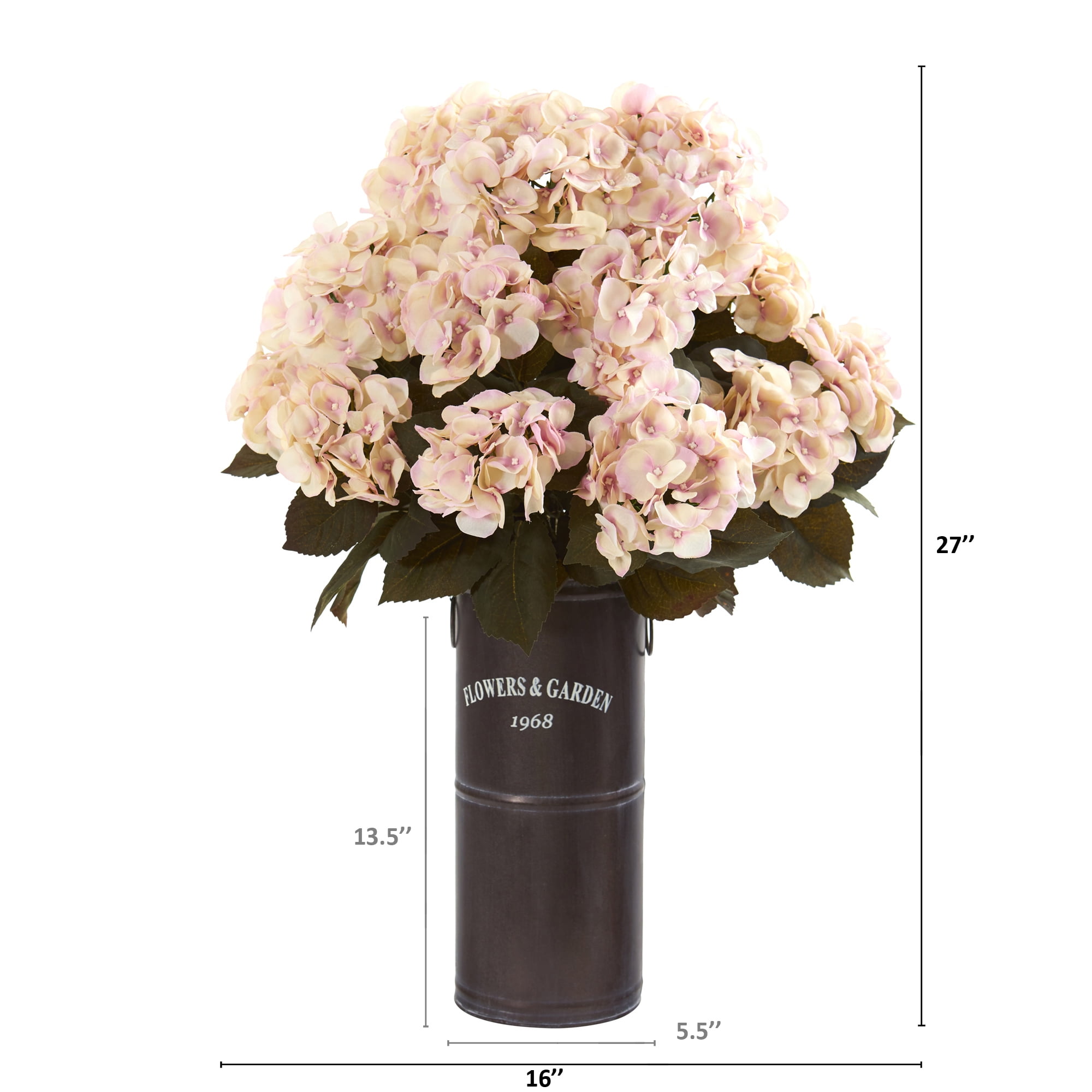 27in. Hydrangea Artificial Plant in Decorative Planter