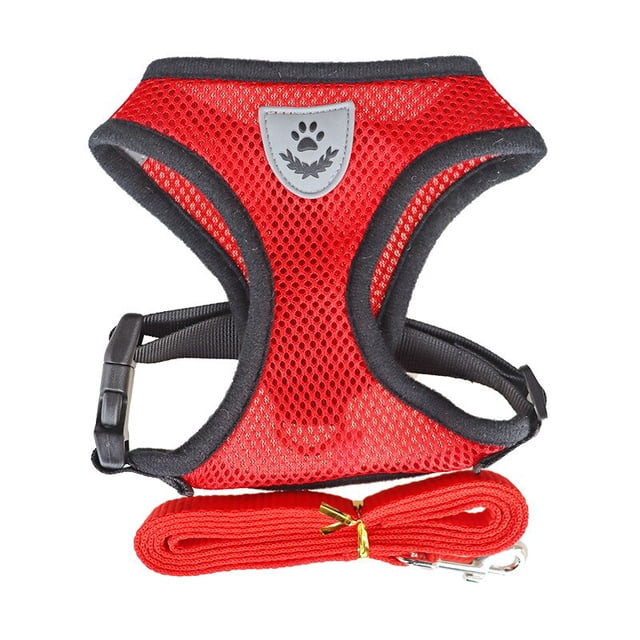 Cat Dog Adjustable Harness Vest Walking Lead Leash For Puppy Dogs Collar Polyester Mesh Harness For Small Medium Dog Cat Pet