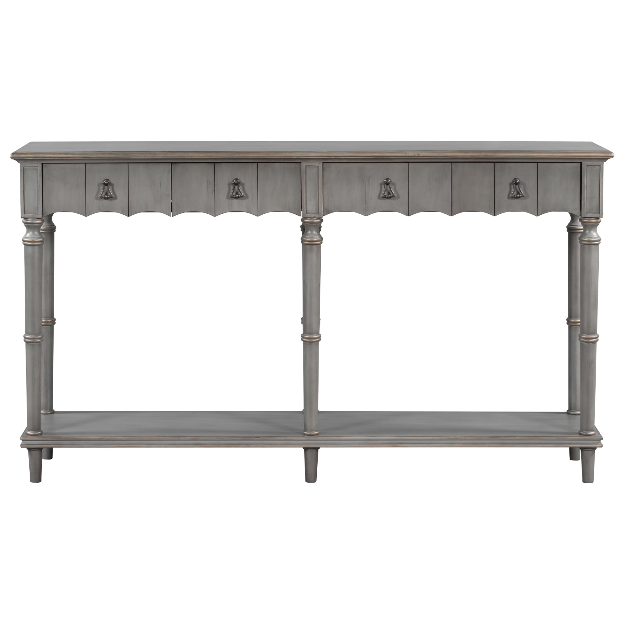 SEGMART Tall Console Table with 4 Storage Drawers, 59'' x 15'' x 33