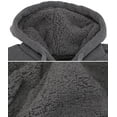 thumbnail image 3 of Men's Athletic California Sherpa Fleece Lined Cali Zip Up Hoodie Jacket (Charcoal Light Gray, L), 3 of 4
