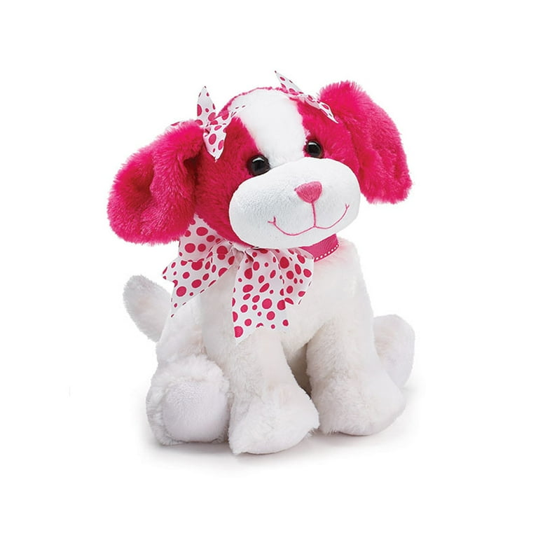 Valentine Plush Pink and White Puppy Dog - Walmart.com