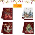 thumbnail image 2 of KOYPTL 4 Pcs Christmas Kitchen Towels and Dishcloths,Red Black Buffalo Plaid Tea Dishtowels Absorbent Winter Tree Reindeer Bathroom Hand Towels Christmas Decorations for Kitchen Bathroom Xmas Gifts, 2 of 8