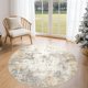 thumbnail image 1 of Alfombra UERMEI, redonda, lavable, abstracta, 122 cm, color gris dorado, 1 of 7