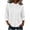 White, variant on Women's Mandarin Collar Shirts Pleated Front Roll Sleeve Loose Button Down Blouses for Spring Summer Office Daily Wear