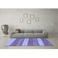thumbnail image 3 of Ahgly Company Machine Washable Indoor Square Abstract Blue Modern Area Rugs, 7' Square, 3 of 4