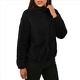 thumbnail image 2 of Cárdigan Holgado y Cálido de Larga para Mujer, con Cuello Alto de Felpa, Cremallera y Bolsillos. Negro S, 2 of 6