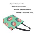 thumbnail image 3 of FORMRS Womens Canvas Tote Bag with Zipper Inner Pocket Shoulder Handbag, Brown American Footballs, 3 of 7