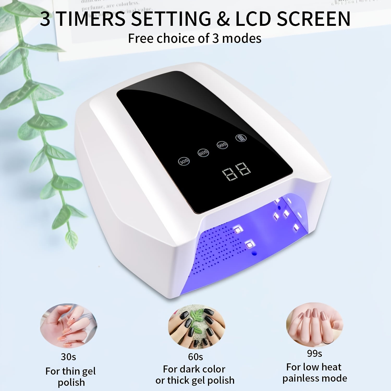 72W Wireless Rechargeable UV LED Smart Sensor Nail Lamp Powerful Fast Drying Nail Dryer