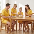 thumbnail image 2 of Nibbcoa Family Matching Pajamas Summer Solid Colors Short Sleeves Shirt and Elastic Loungewear, 2 of 5