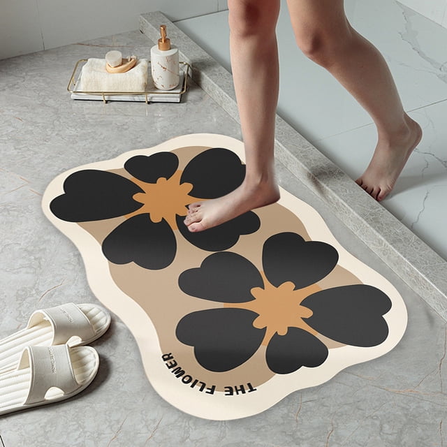 Diatomite Absorbent Floor Mat | Non Slip Bathroom Door Mat | Quick Dry Microfiber Rug for Shower, Vanity, & Pets | Multi-Use | 15.74x23.62in | Soft, Thick, Machine Washable | 1 Pack