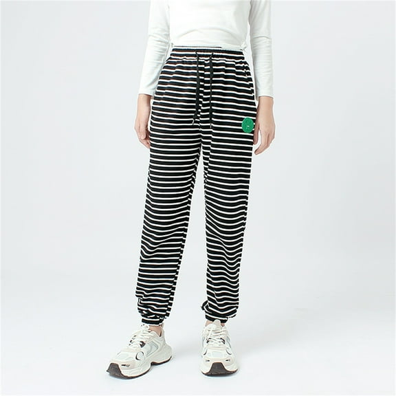 Girls Casual Pants Children Boys Pants Big Children Fashionable Striped Home Pants Children Pants Full Length Pants