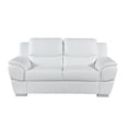 thumbnail image 2 of Titan Furnishings 69" Modern Faux Leather Upholstered Loveseat in White, 2 of 16